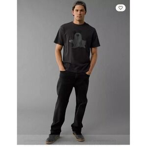 American Eagle X Disney Mickey Ghost Gray Crewneck T-Shirt Short Sleeve XXL